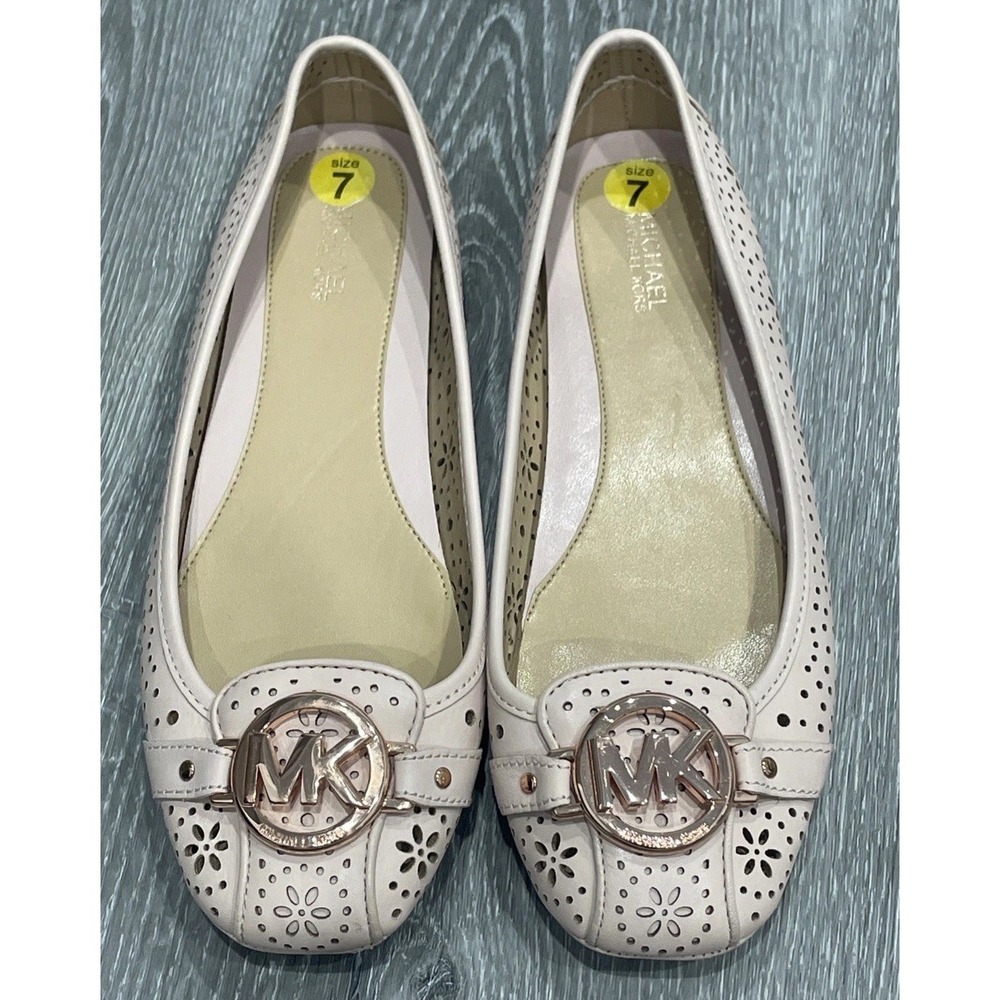 MICHAEL Michael Kors Fulton Moc Perforated Flats Loafter Soft Pink Womens Size 7